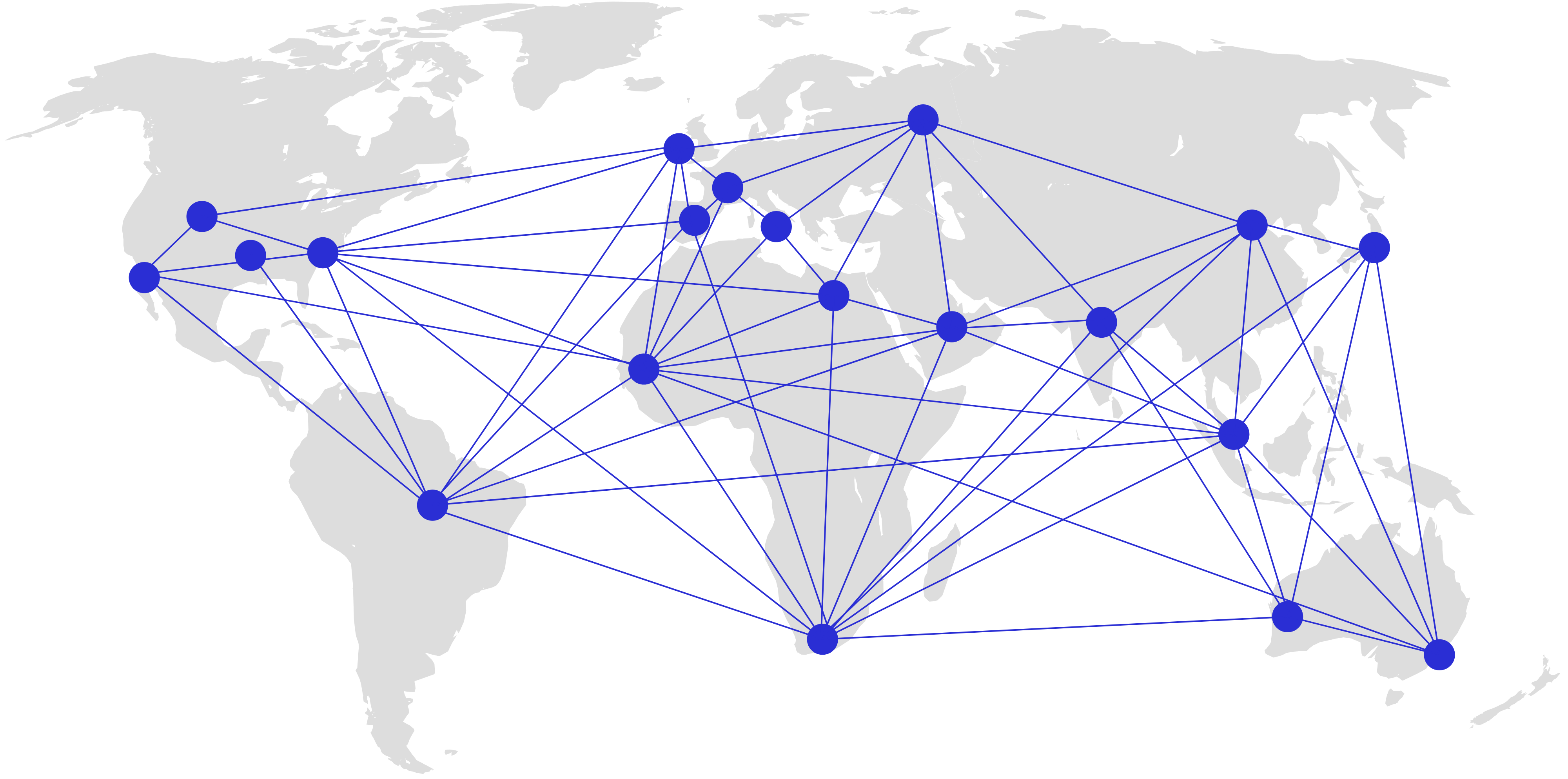Map representing global network effects